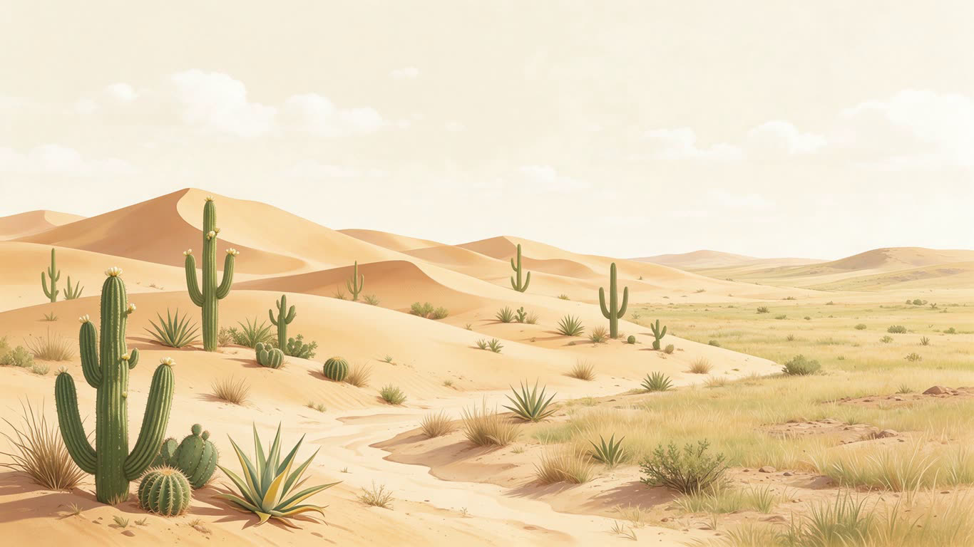 Arid climate annotated picture vocabulary with labeled objects