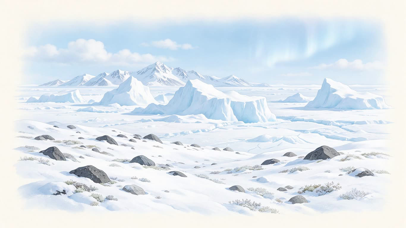 Polar climate annotated picture vocabulary with labeled objects