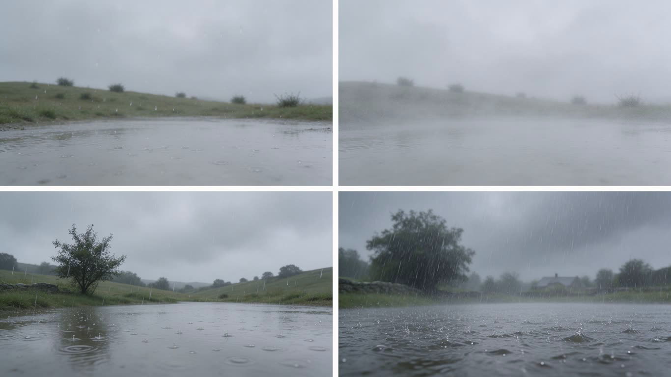 Types of rain annotated picture vocabulary with labeled objects