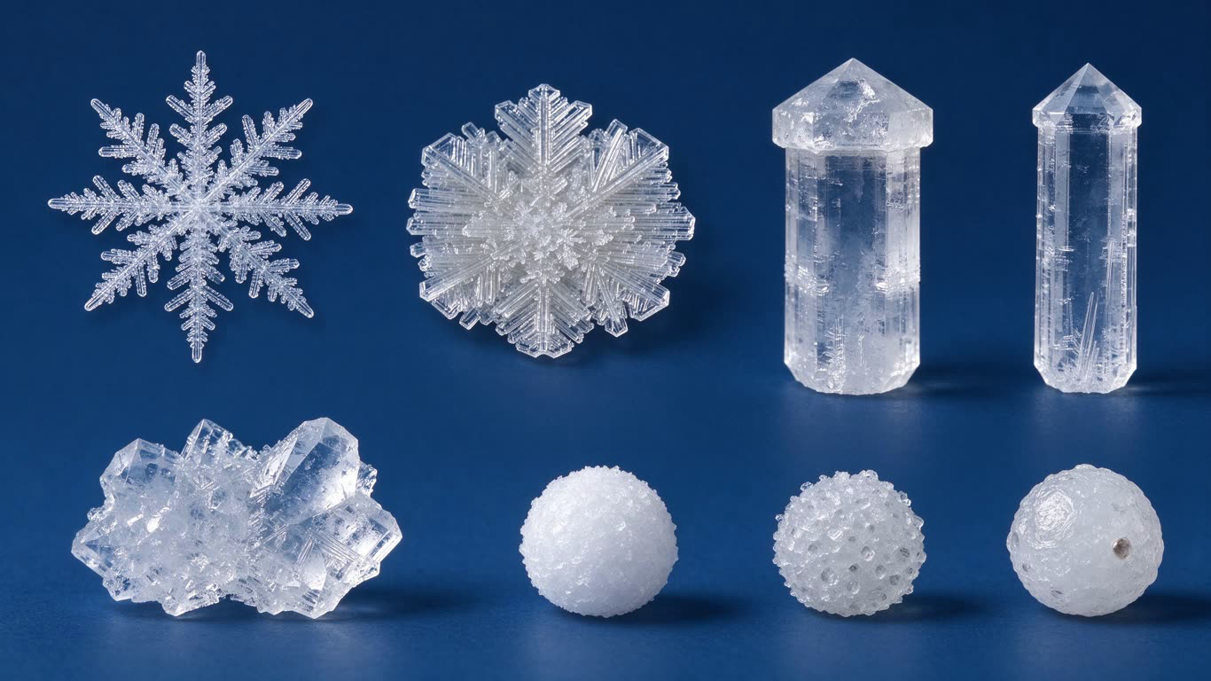 Snow crystal annotated picture vocabulary with labeled objects