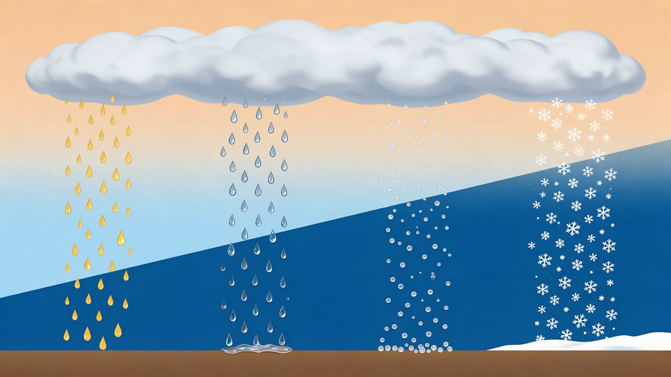 Winter precipitation annotated picture vocabulary with labeled objects