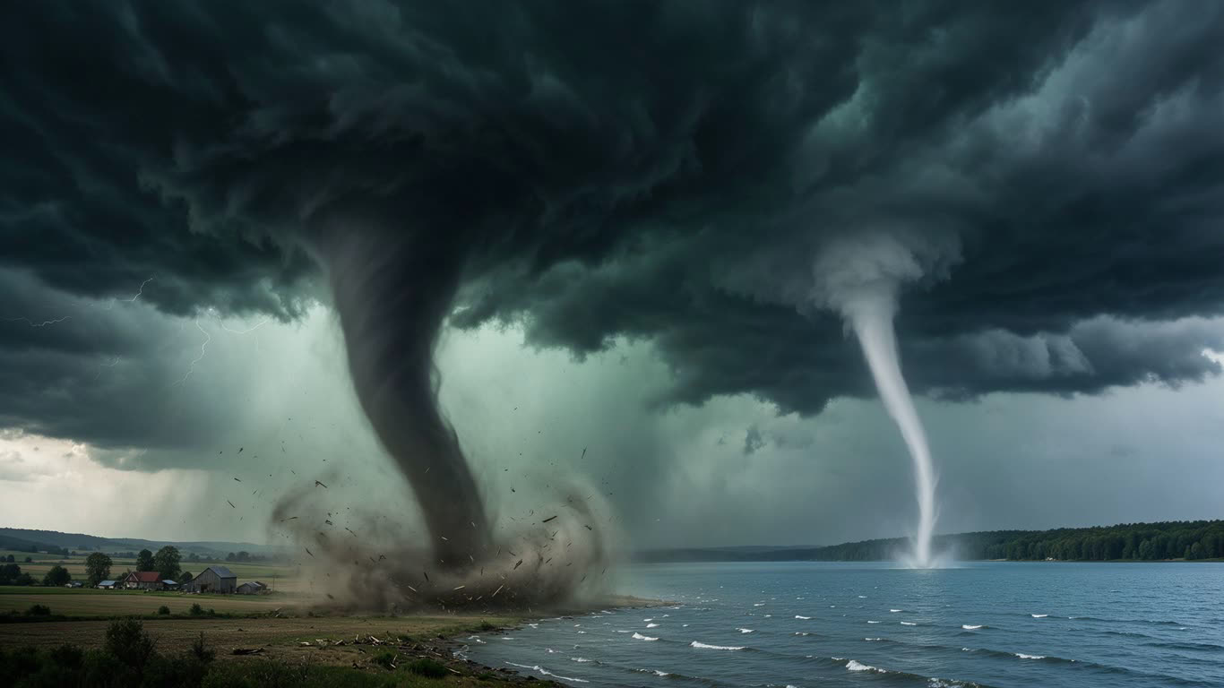 Tornadoes and Waterspouts annotated picture vocabulary with labeled objects