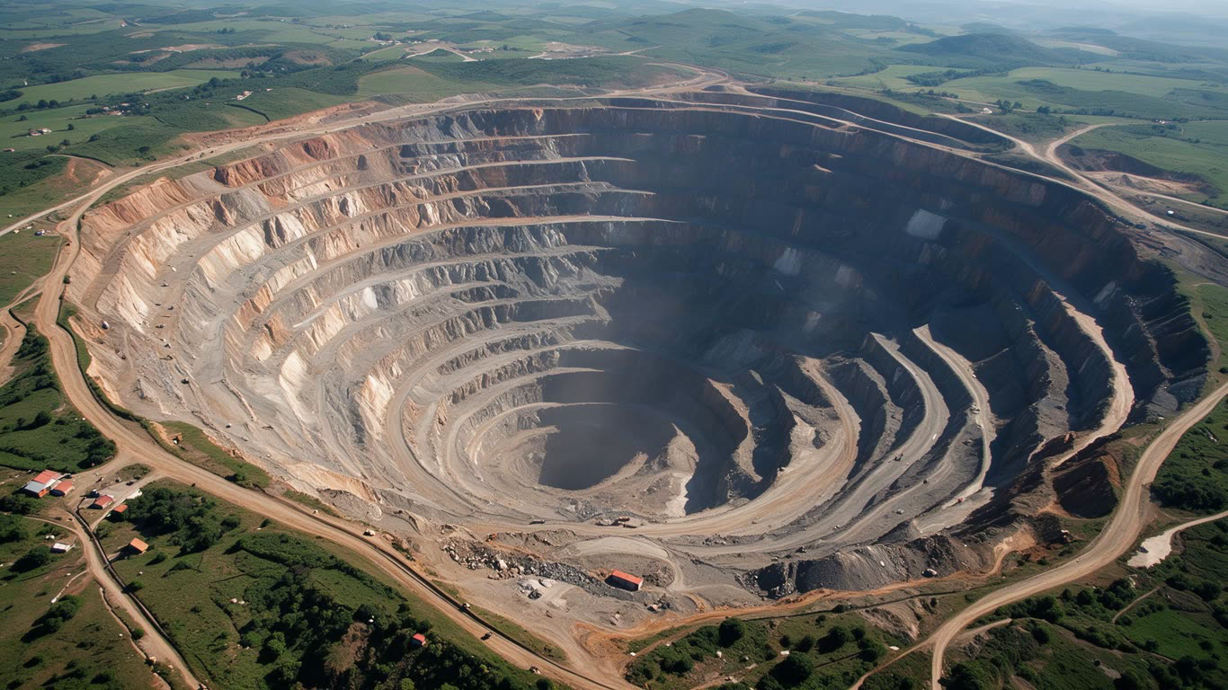 Open-pit mine annotated picture vocabulary with labeled objects