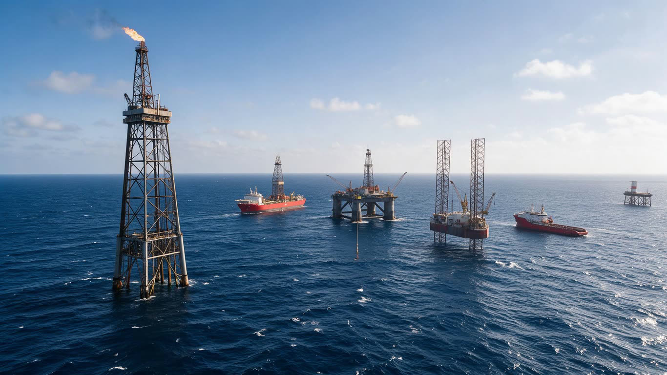 Offshore drilling annotated picture vocabulary with labeled objects