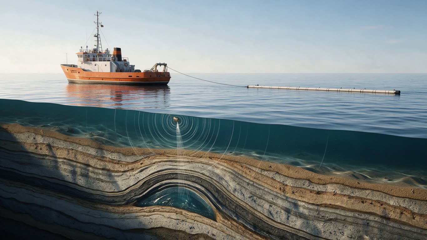 Offshore oil exploration annotated picture vocabulary with labeled objects