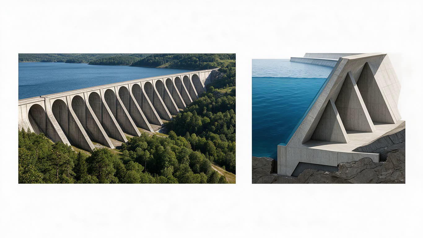 Buttress dam annotated picture vocabulary with labeled objects