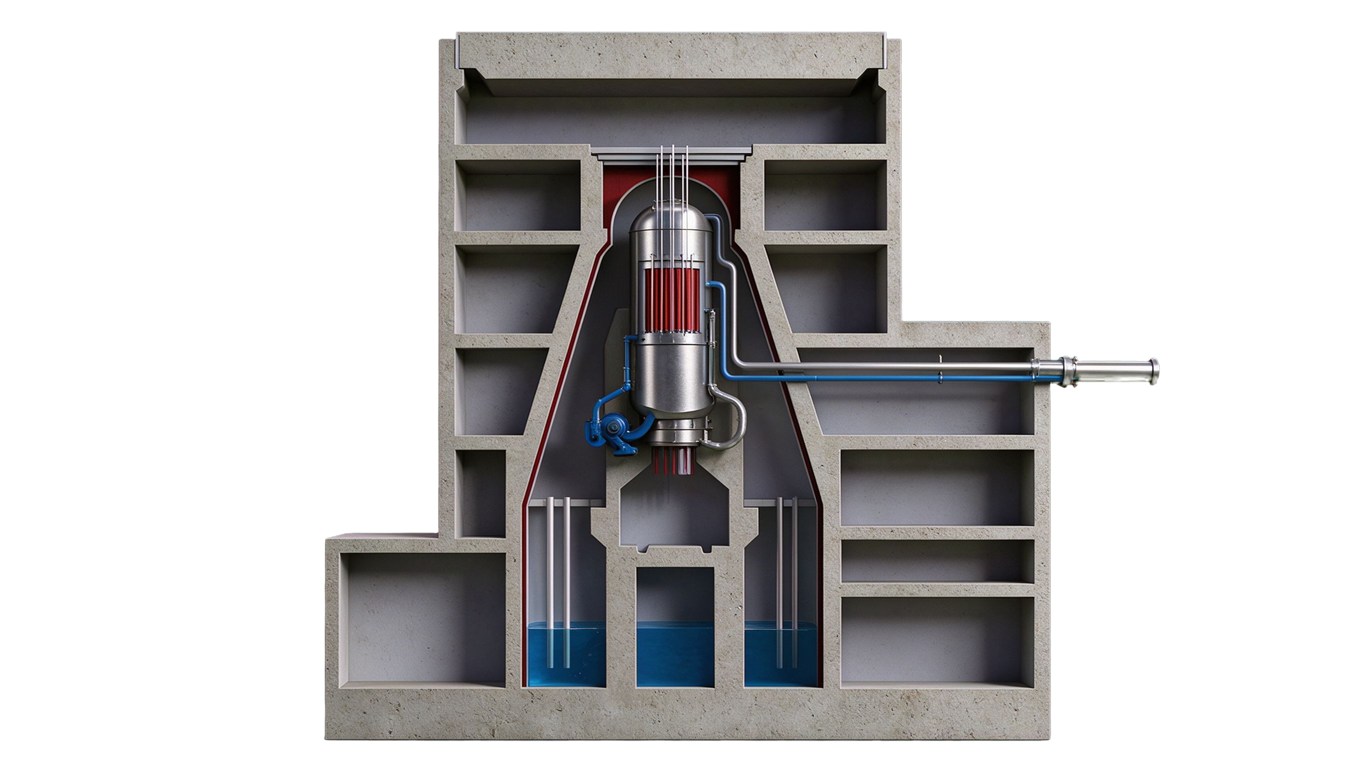 Boiling water reactor annotated picture vocabulary with labeled objects
