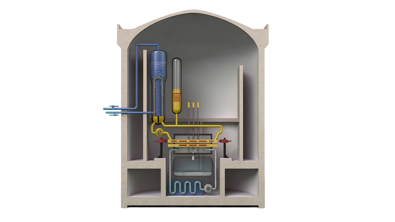 Heavy water reactor annotated picture vocabulary with labeled objects