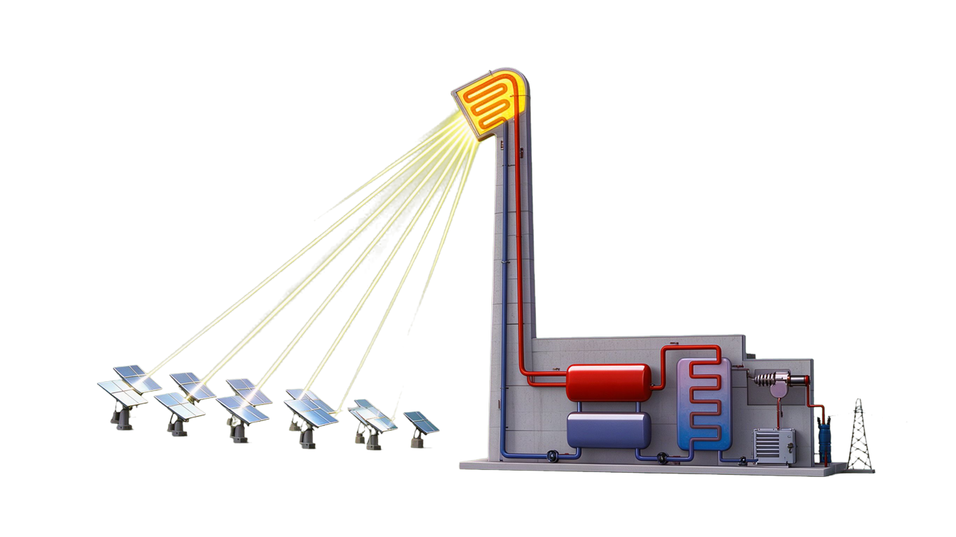 Solar power plant annotated picture vocabulary with labeled objects