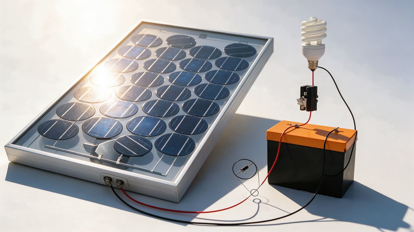 Solar cell system annotated picture vocabulary with labeled objects