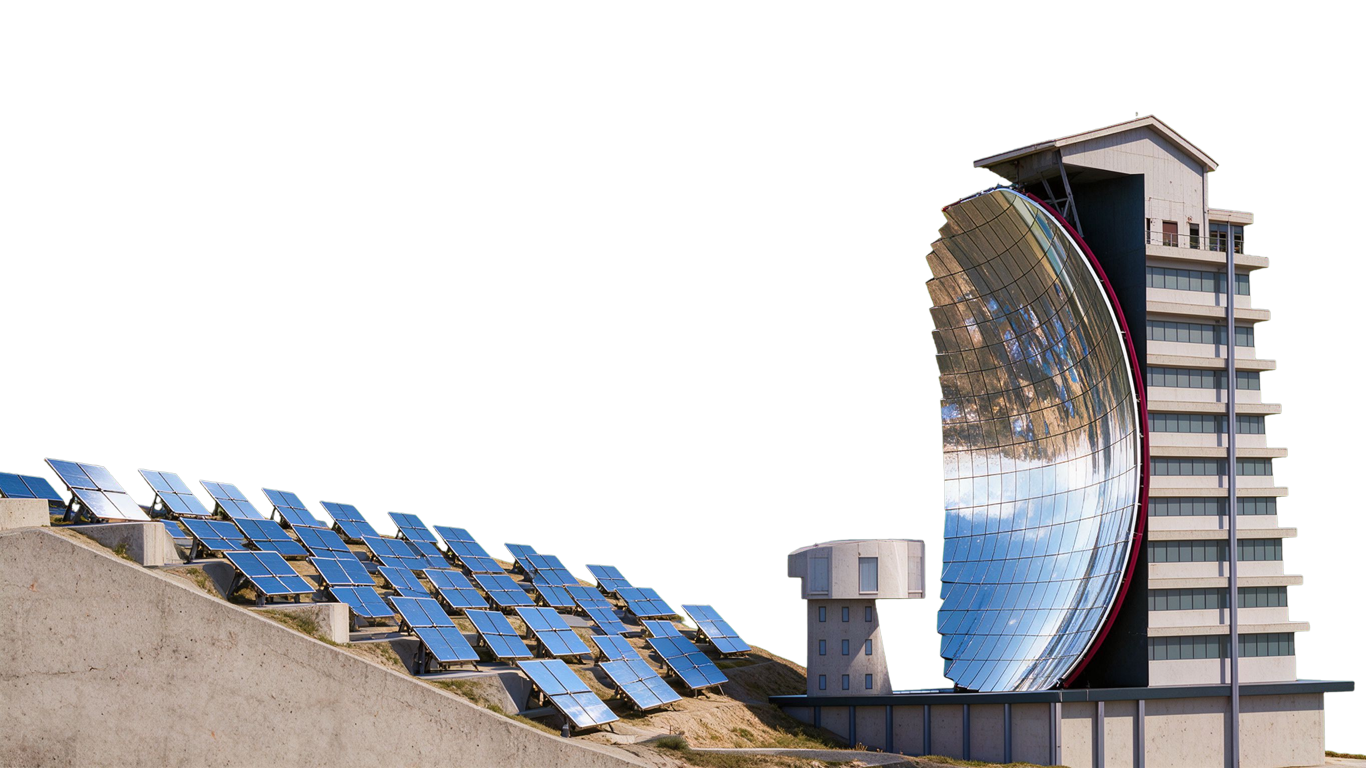 Solar furnace annotated picture vocabulary with labeled objects