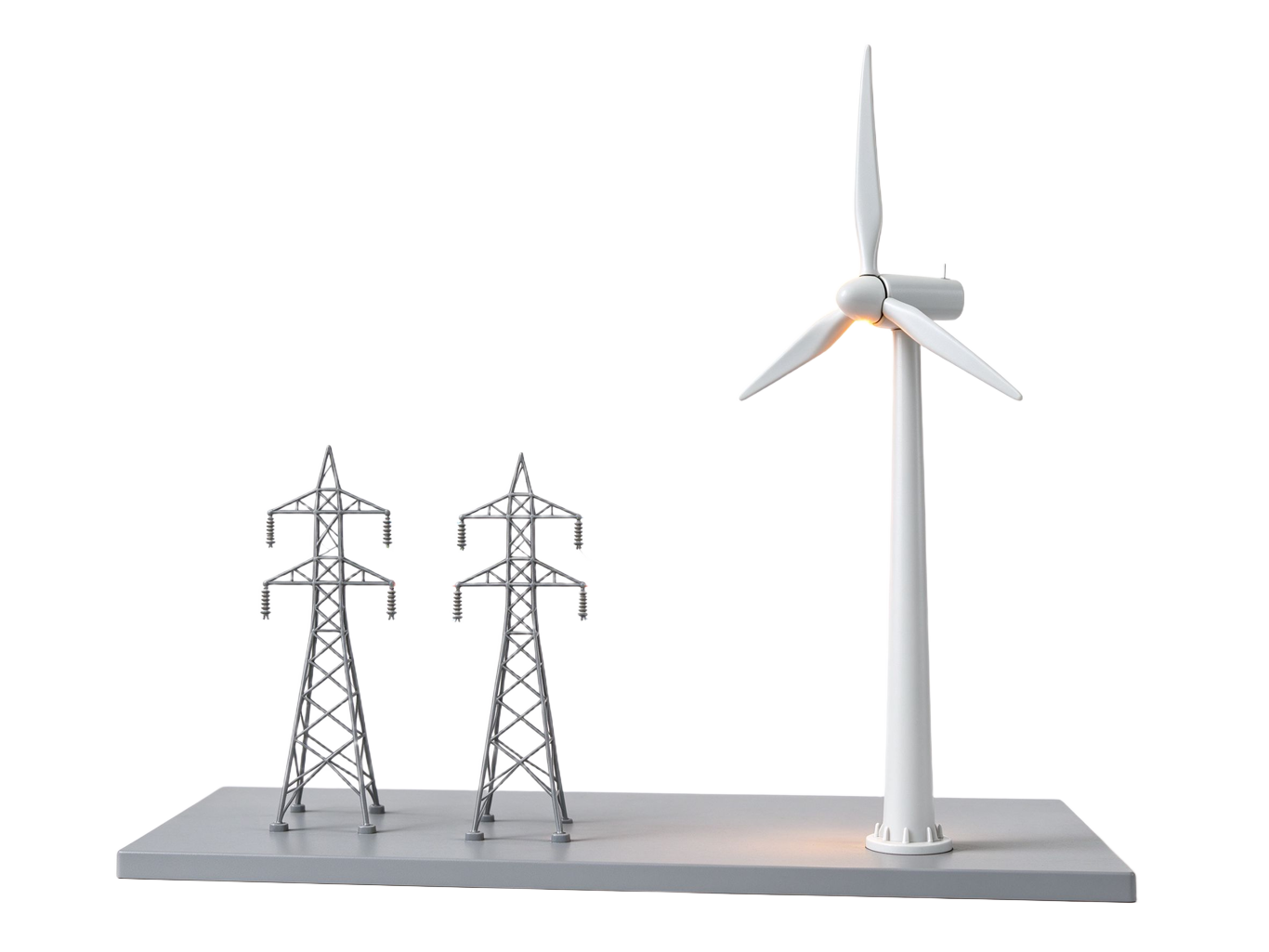 Wind power and electricity generation annotated picture vocabulary with labeled objects