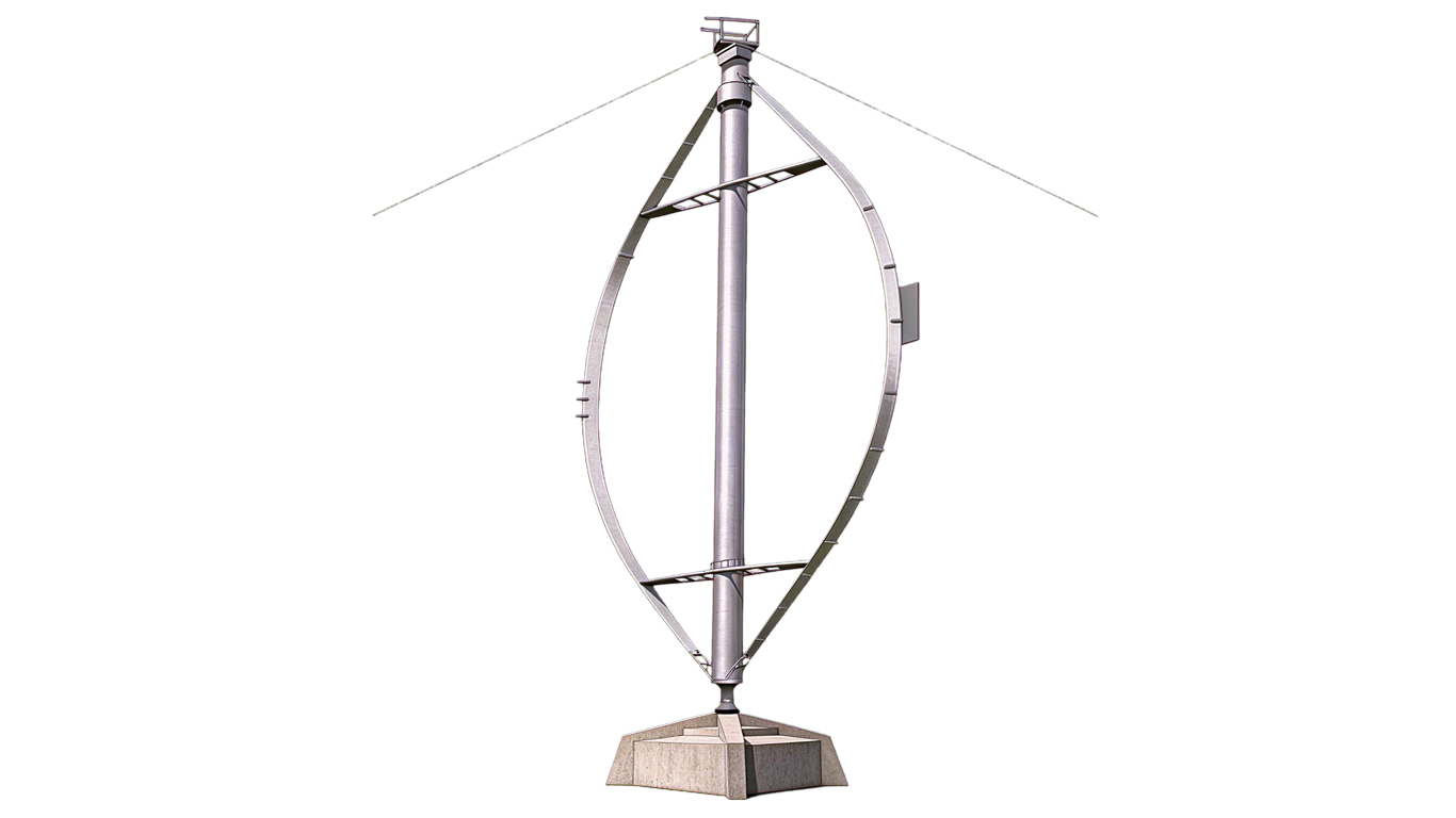 Vertical-axis wind turbine annotated picture vocabulary with labeled objects