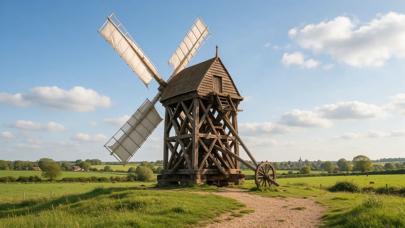 Post windmill annotated picture vocabulary with labeled objects