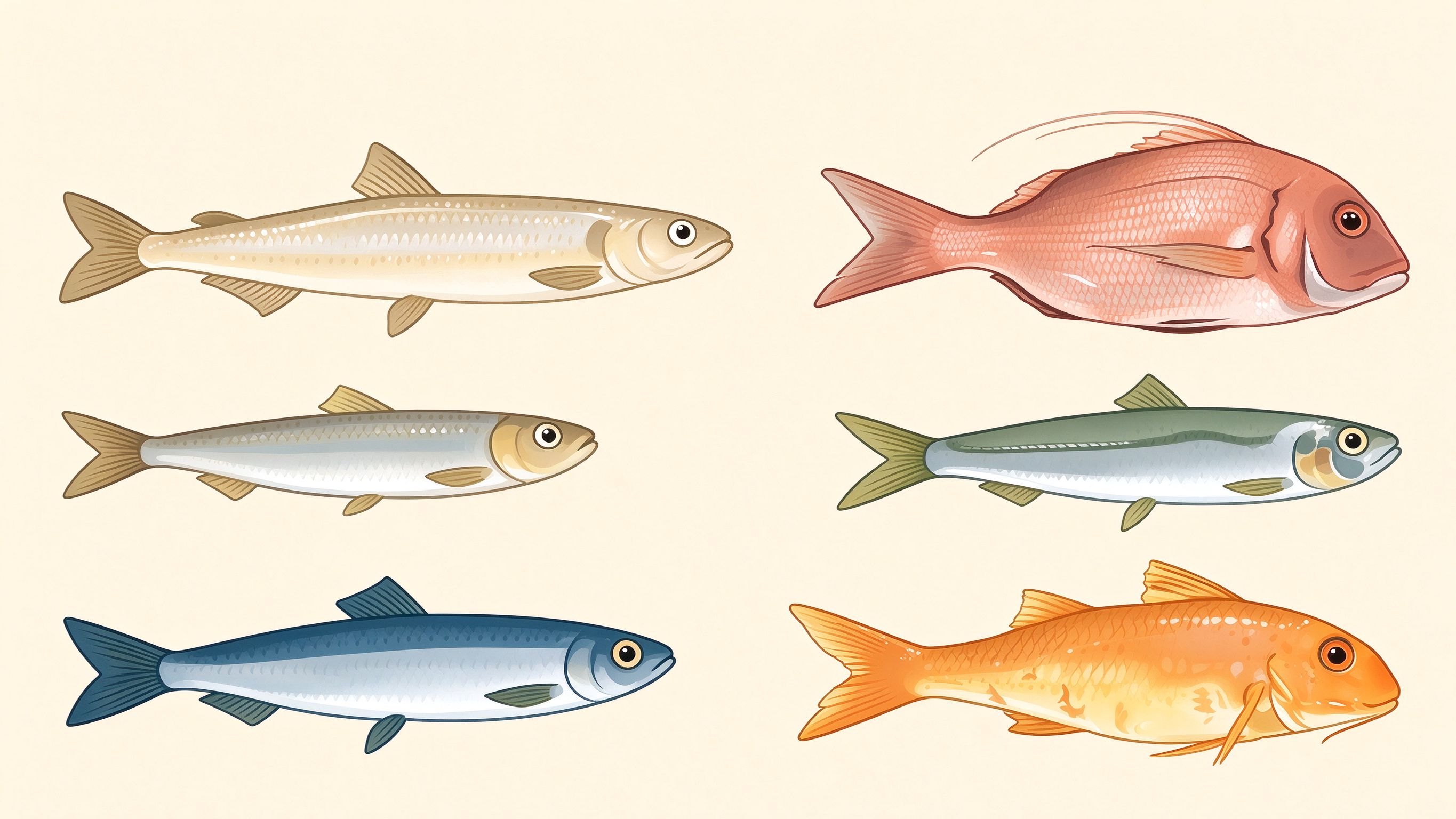 Bony fish annotated picture vocabulary with labeled objects