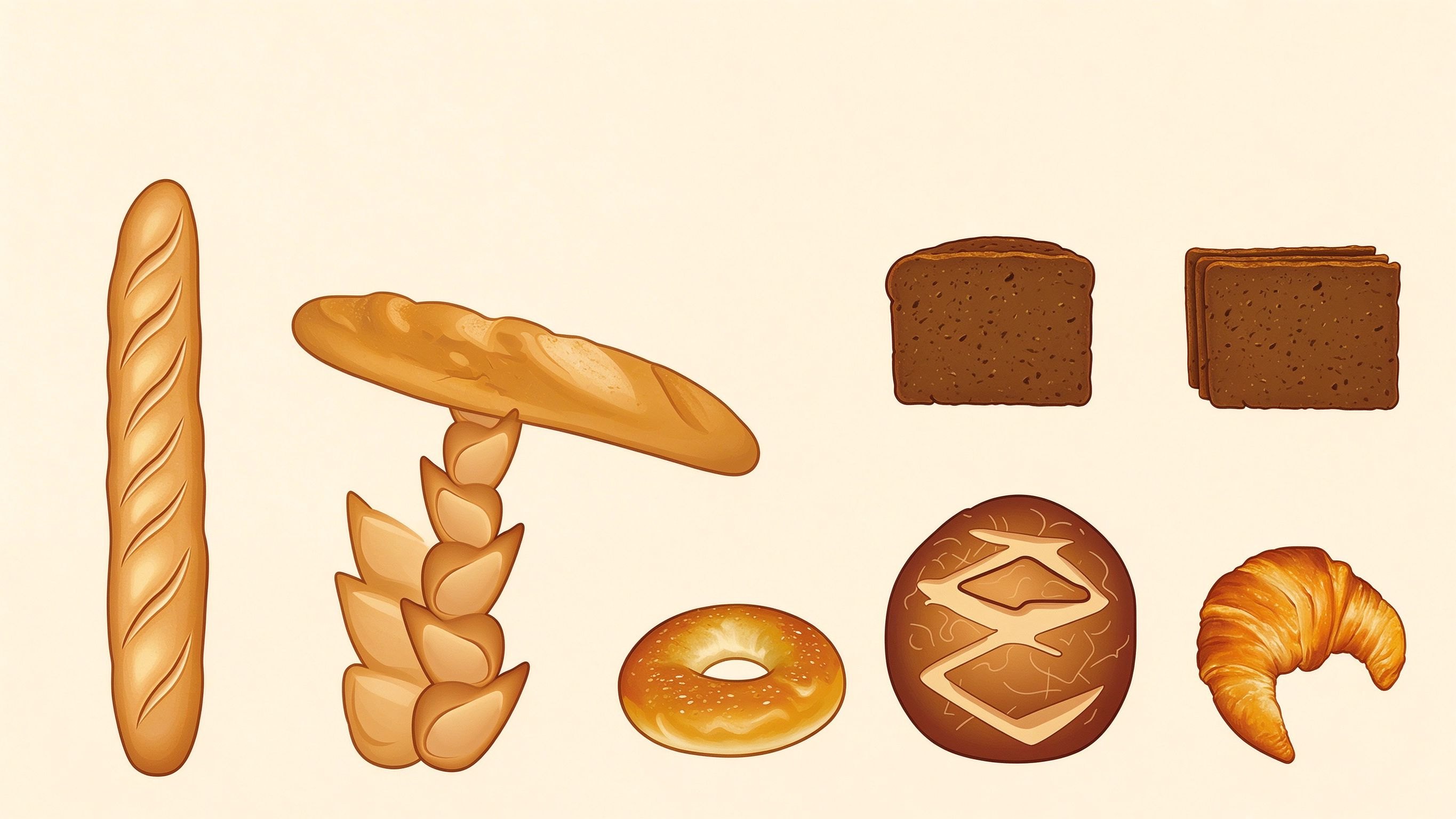 Bread annotated picture vocabulary with labeled objects