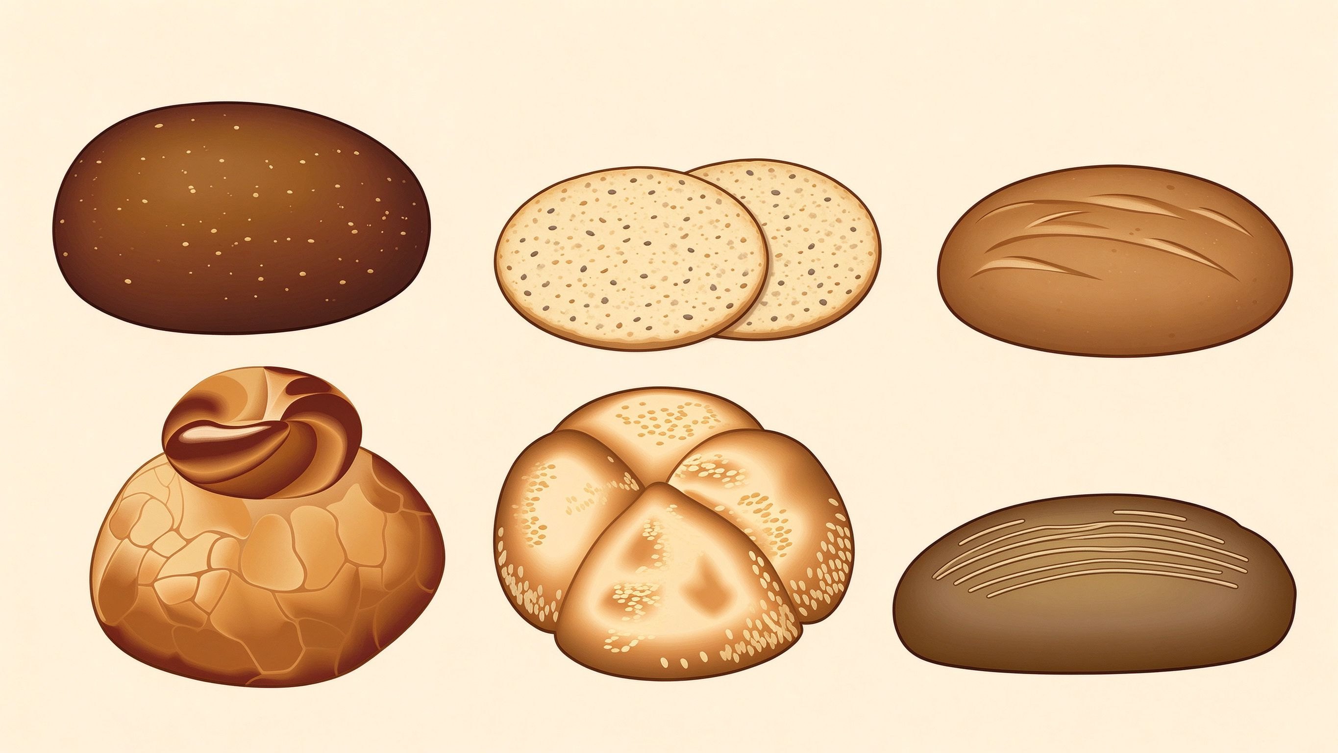 Bread annotated picture vocabulary with labeled objects