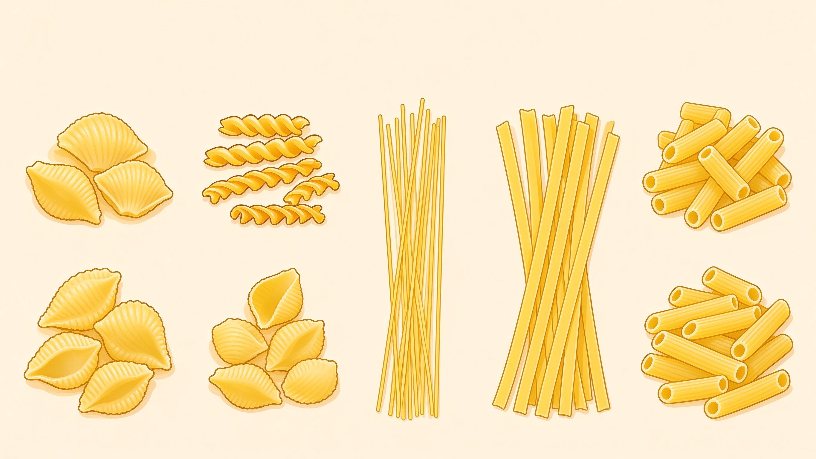 Pasta types annotated picture vocabulary with labeled objects