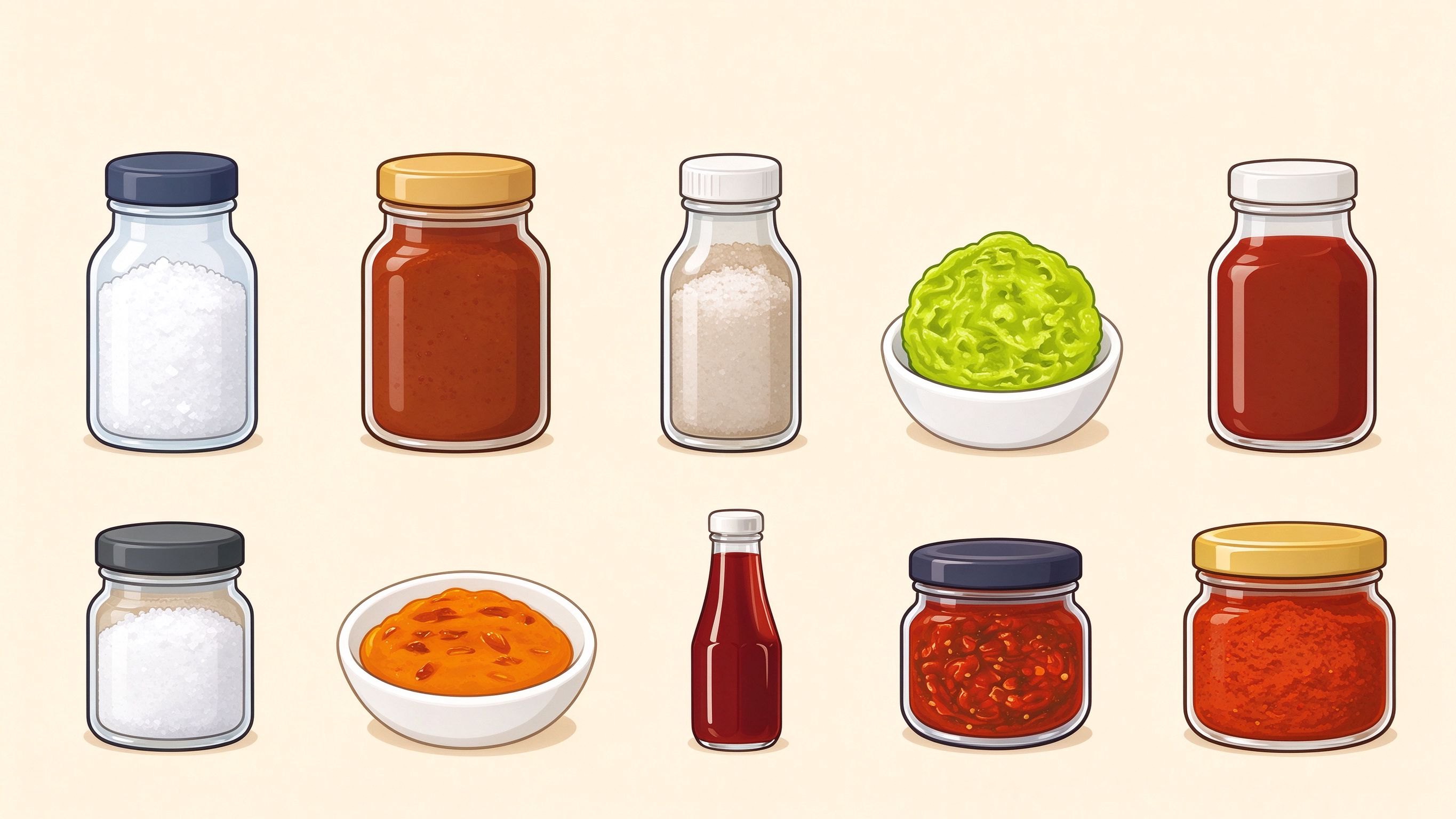 Condiments annotated picture vocabulary with labeled objects