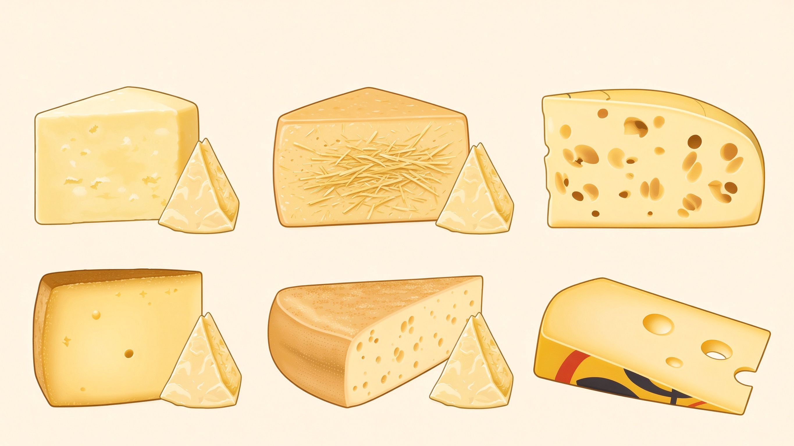 Pressed cheese annotated picture vocabulary with labeled objects