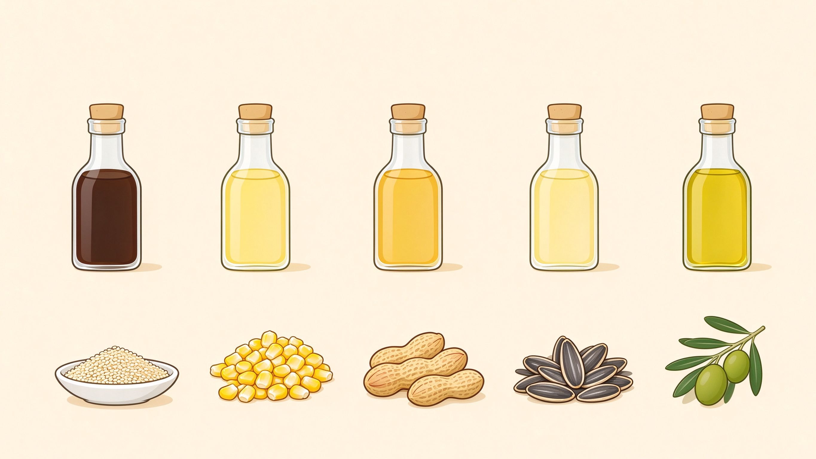 Fats and cooking oils annotated picture vocabulary with labeled objects