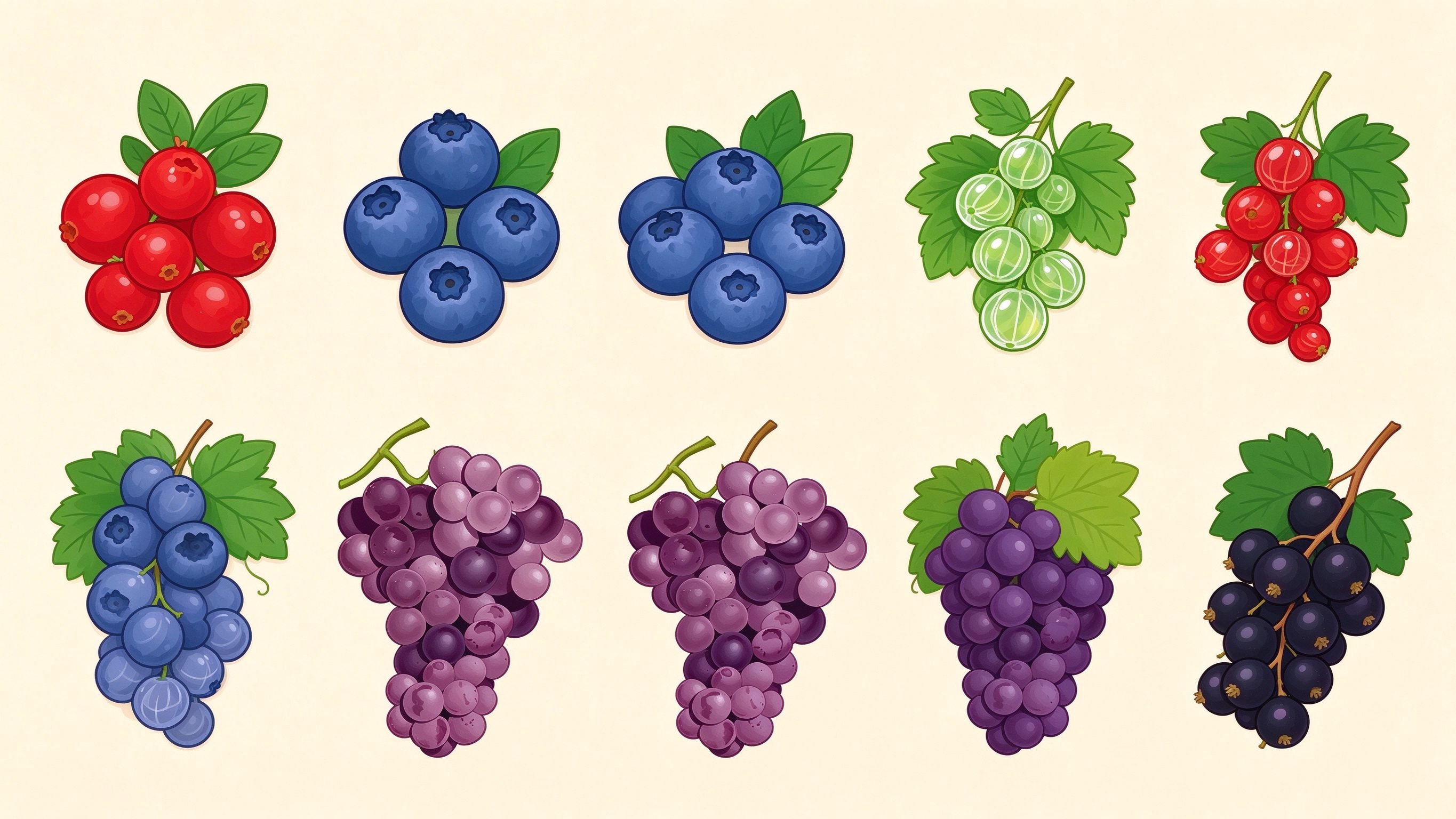 Berries annotated picture vocabulary with labeled objects