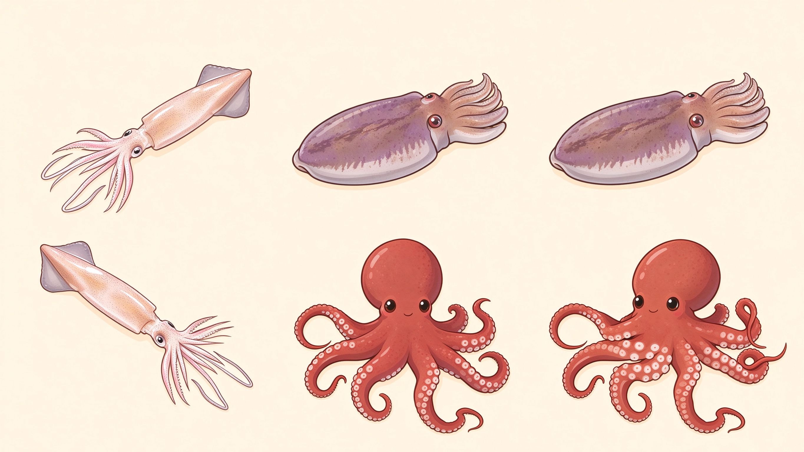 Mollusks annotated picture vocabulary with labeled objects
