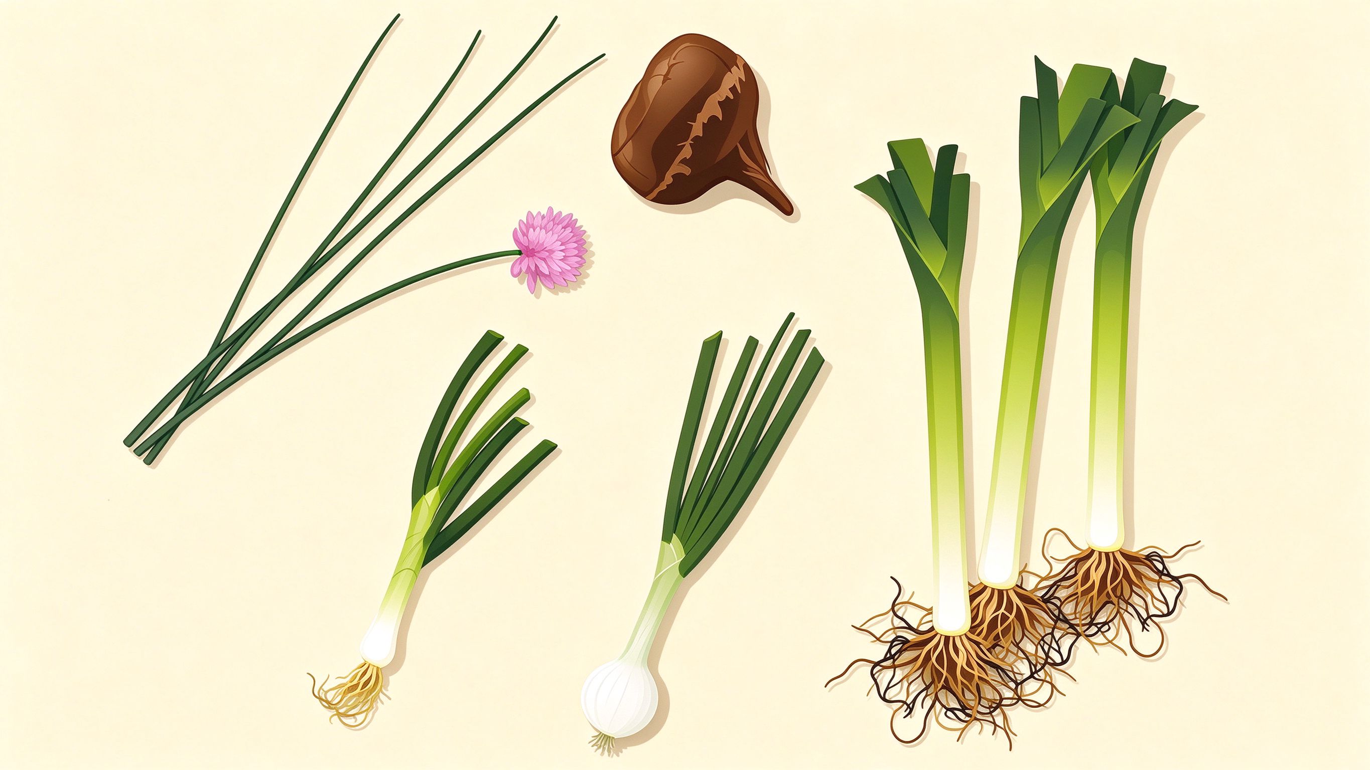 Bulb vegetables annotated picture vocabulary with labeled objects