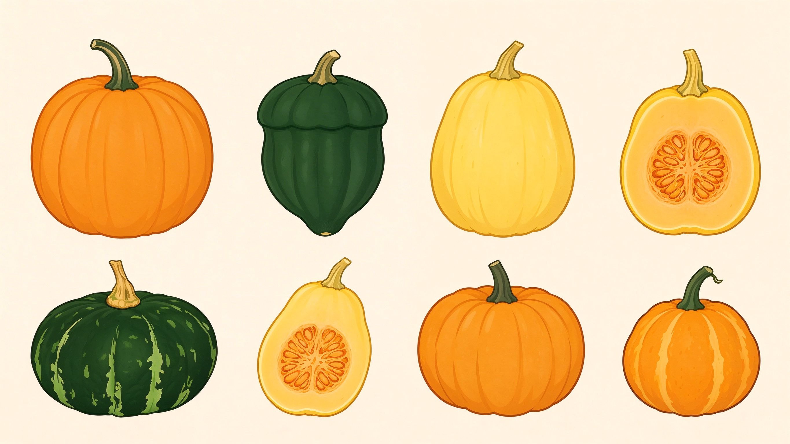 Gourd vegetables annotated picture vocabulary with labeled objects