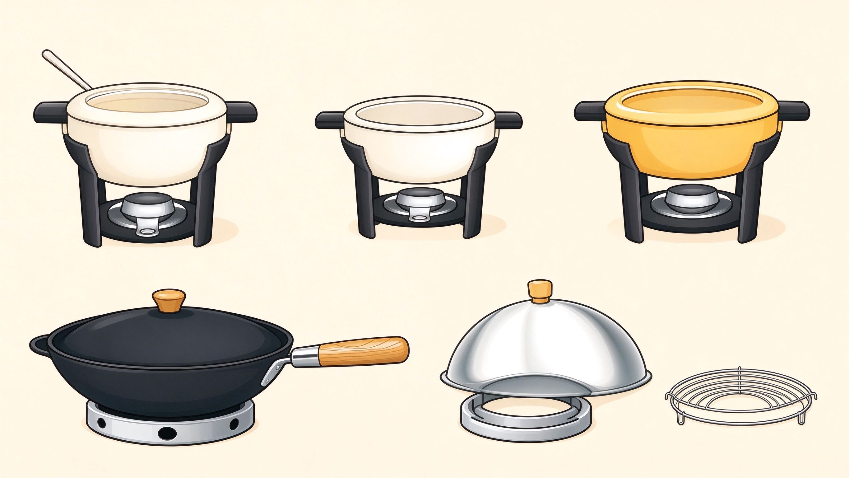 Cookware annotated picture vocabulary with labeled objects