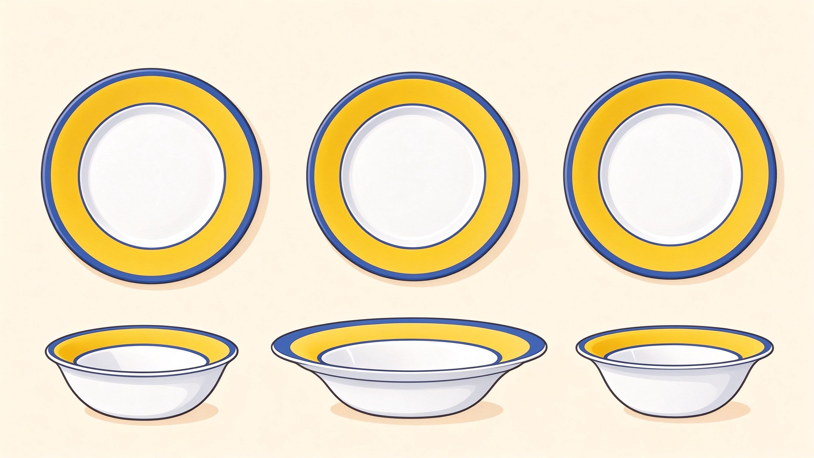 Tableware annotated picture vocabulary with labeled objects