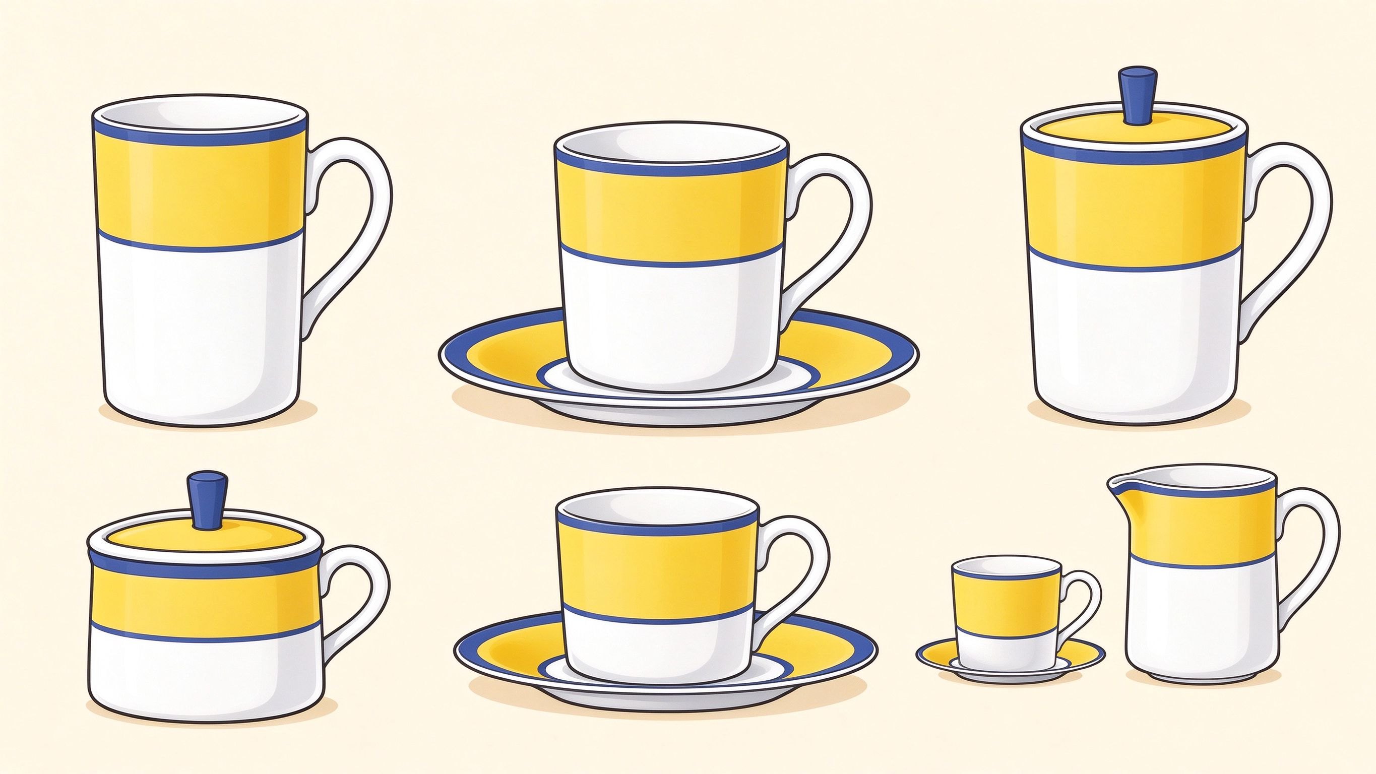 Tableware annotated picture vocabulary with labeled objects