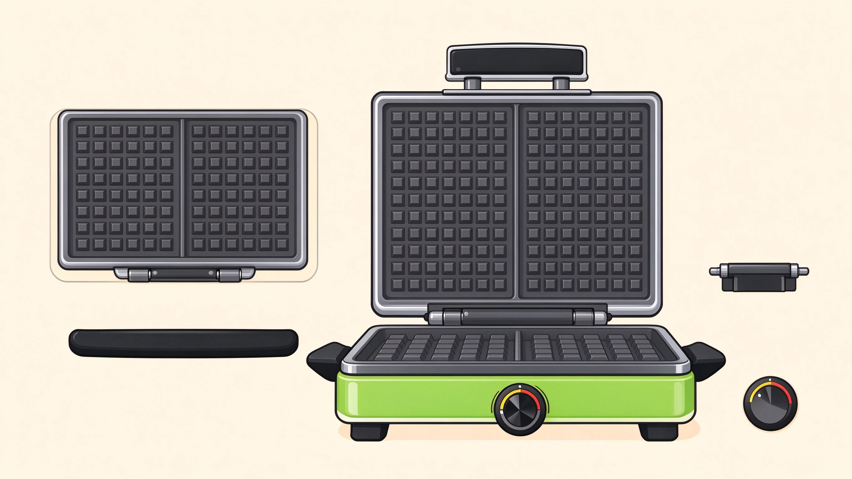 Waffle iron annotated picture vocabulary with labeled objects