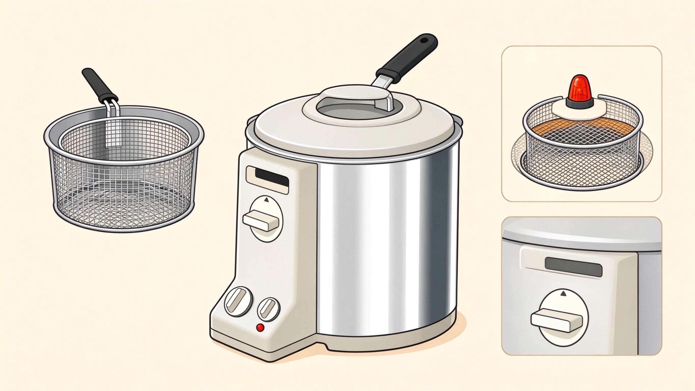 Deep fryer annotated picture vocabulary with labeled objects