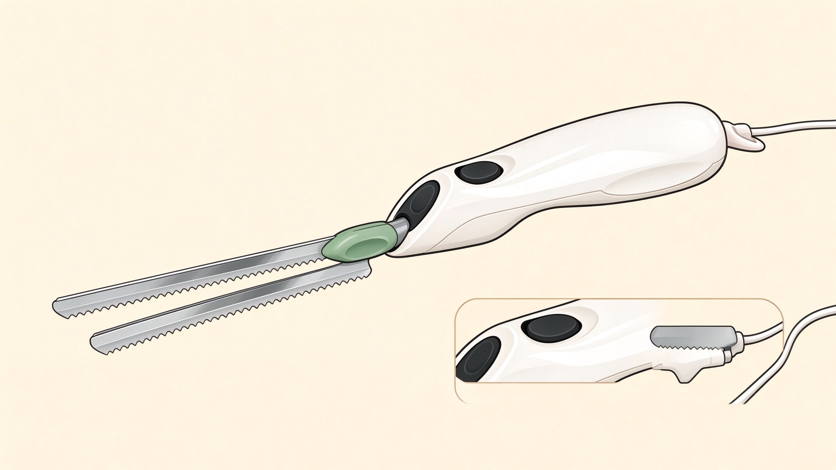Electric knife annotated picture vocabulary with labeled objects
