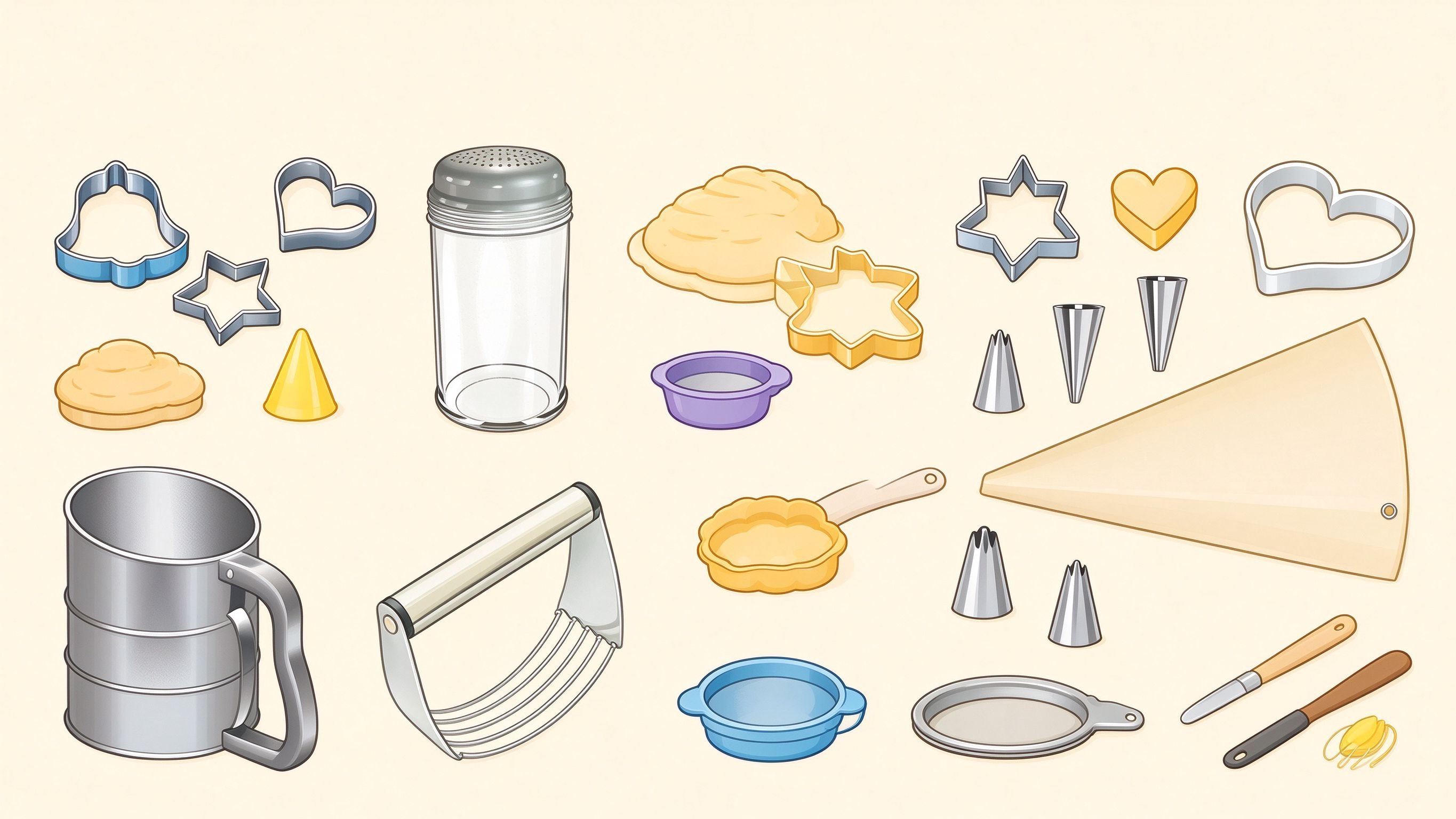 Baking tools annotated picture vocabulary with labeled objects