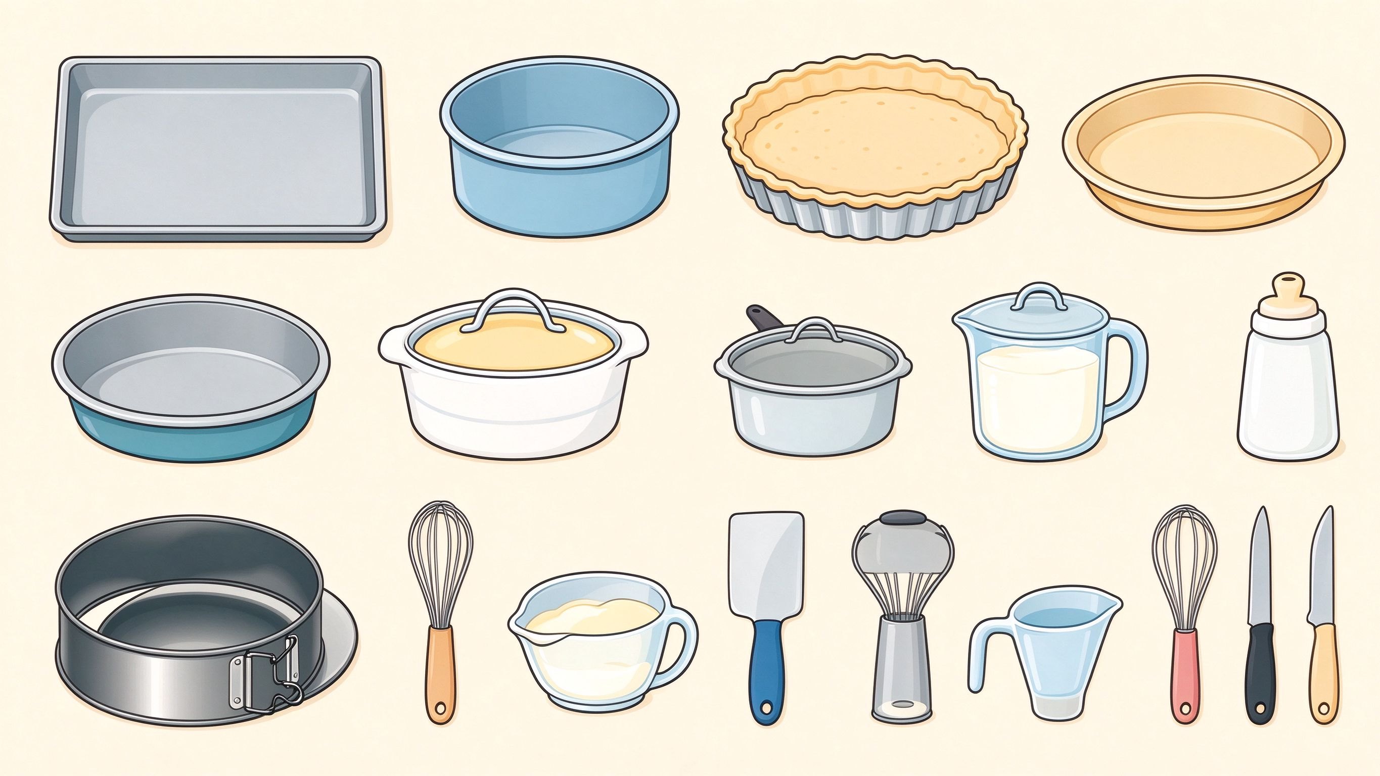 Baking utensils IV annotated picture vocabulary with labeled objects