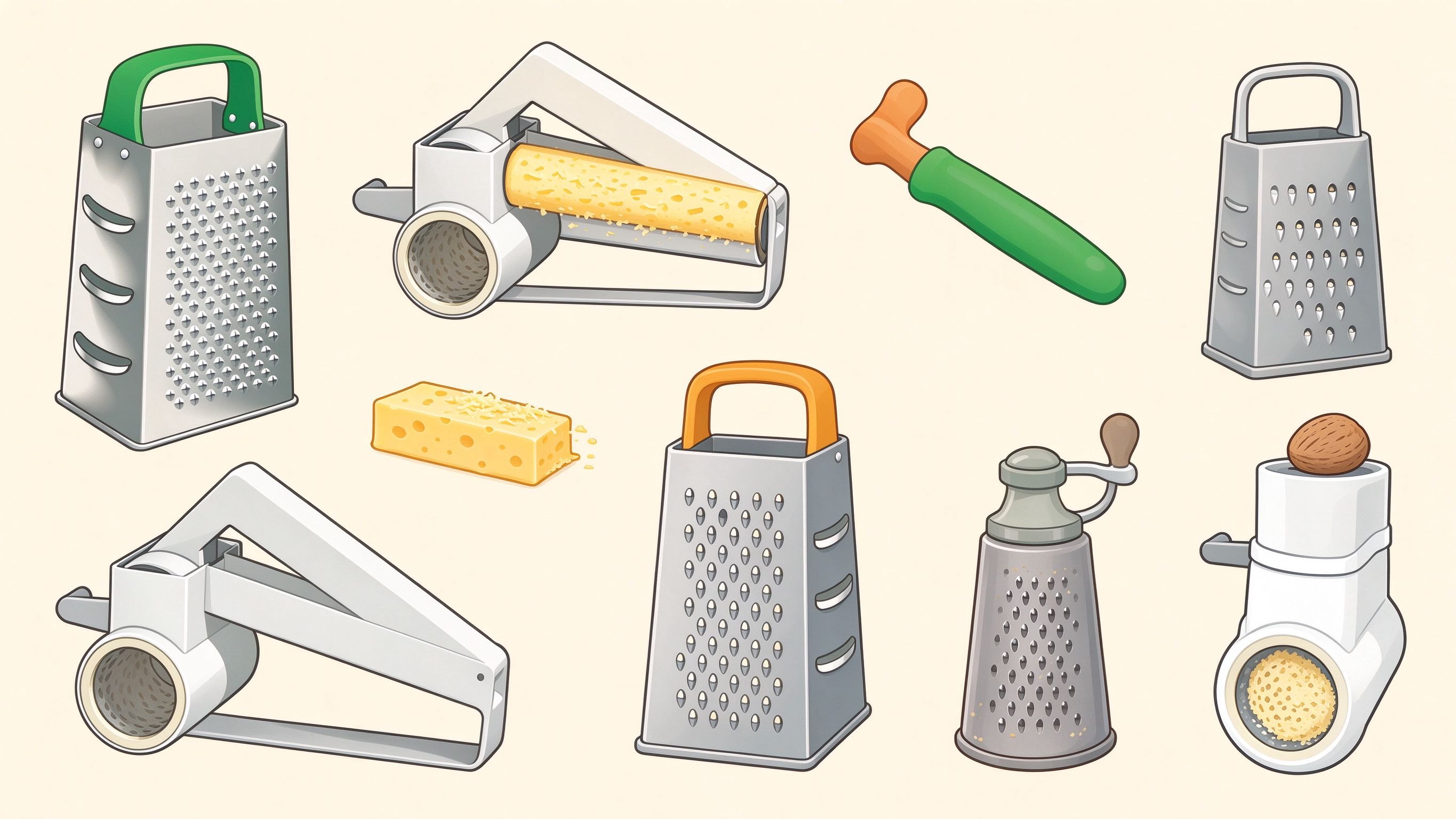 Grinding and grating tools II annotated picture vocabulary with labeled objects