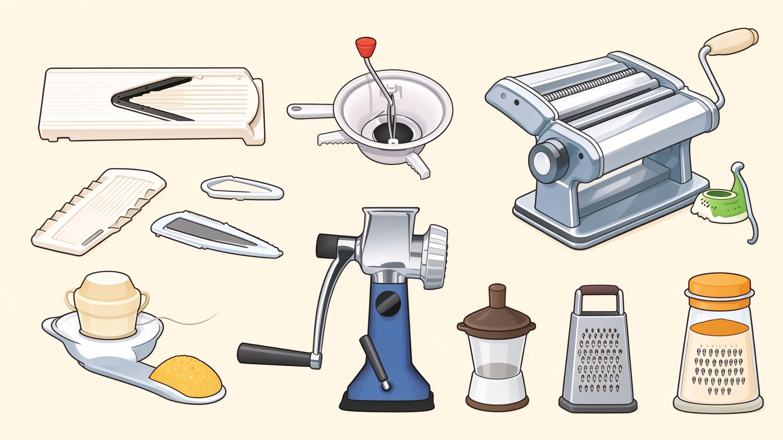 Grinders and graters annotated picture vocabulary with labeled objects