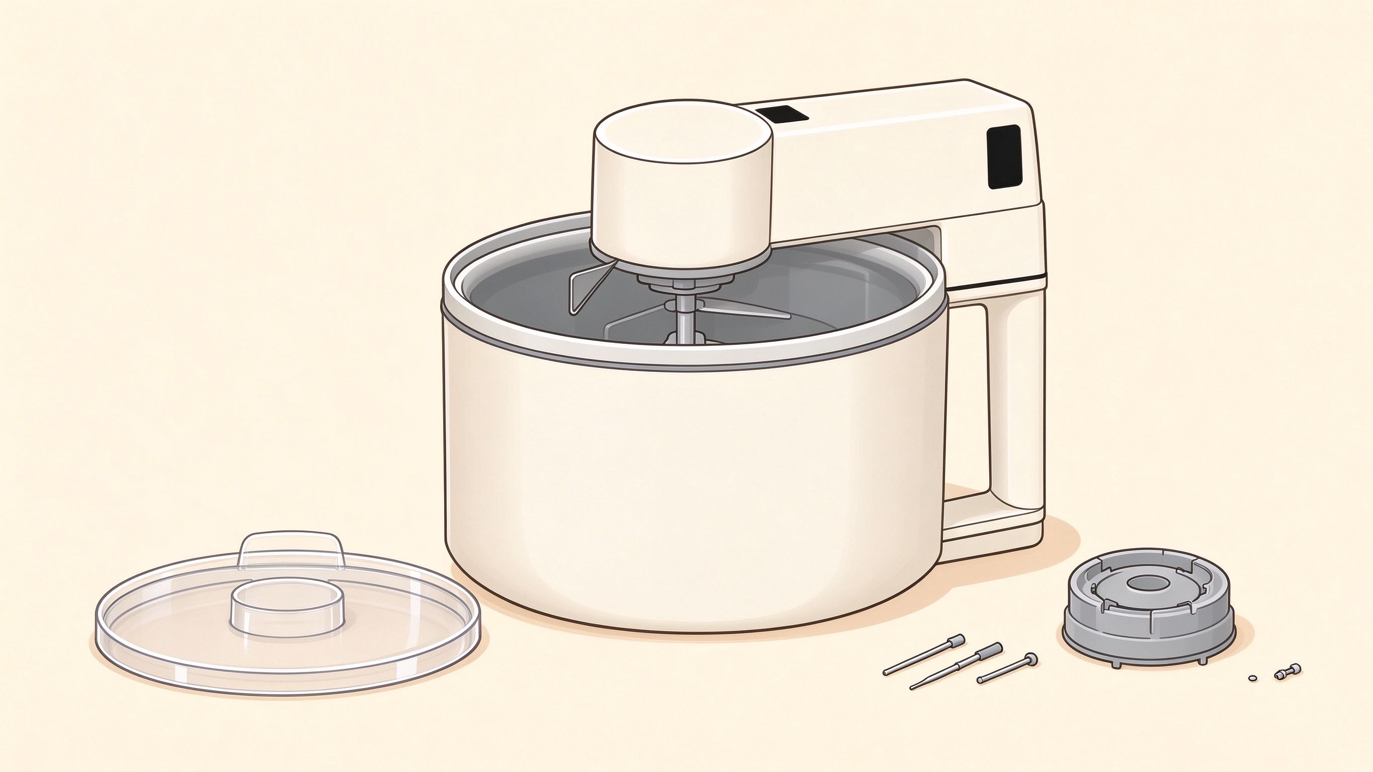 Ice cream maker annotated picture vocabulary with labeled objects
