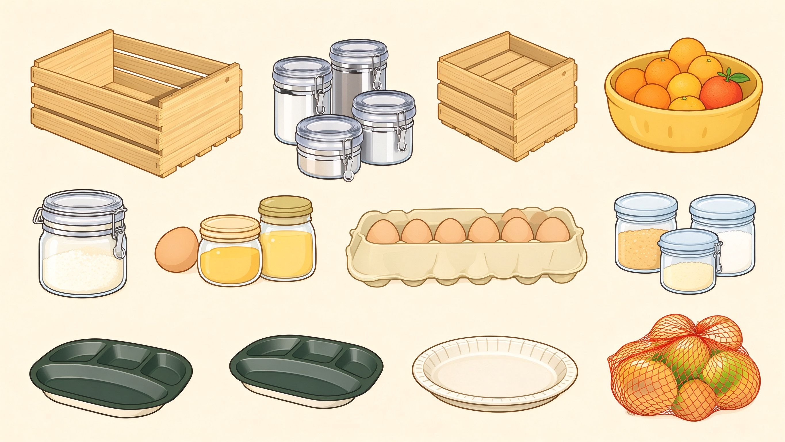 Food packaging annotated picture vocabulary with labeled objects