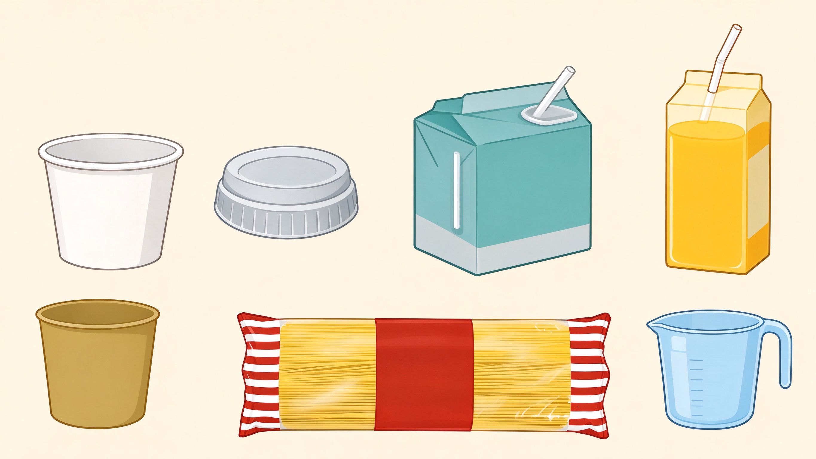 Food packaging annotated picture vocabulary with labeled objects