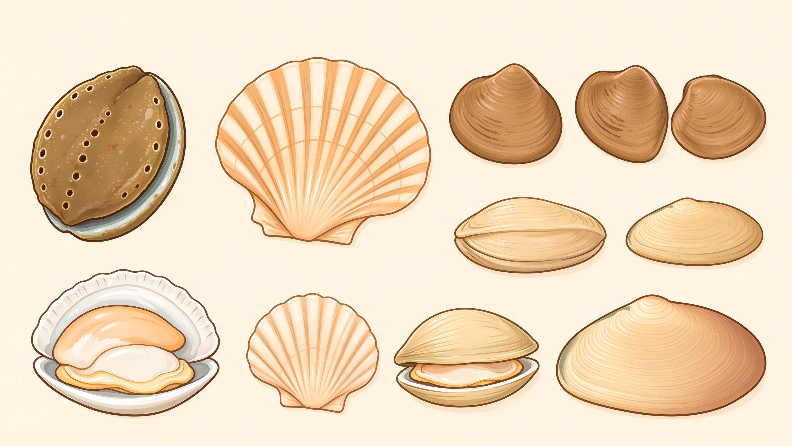 Mollusks 2 annotated picture vocabulary with labeled objects