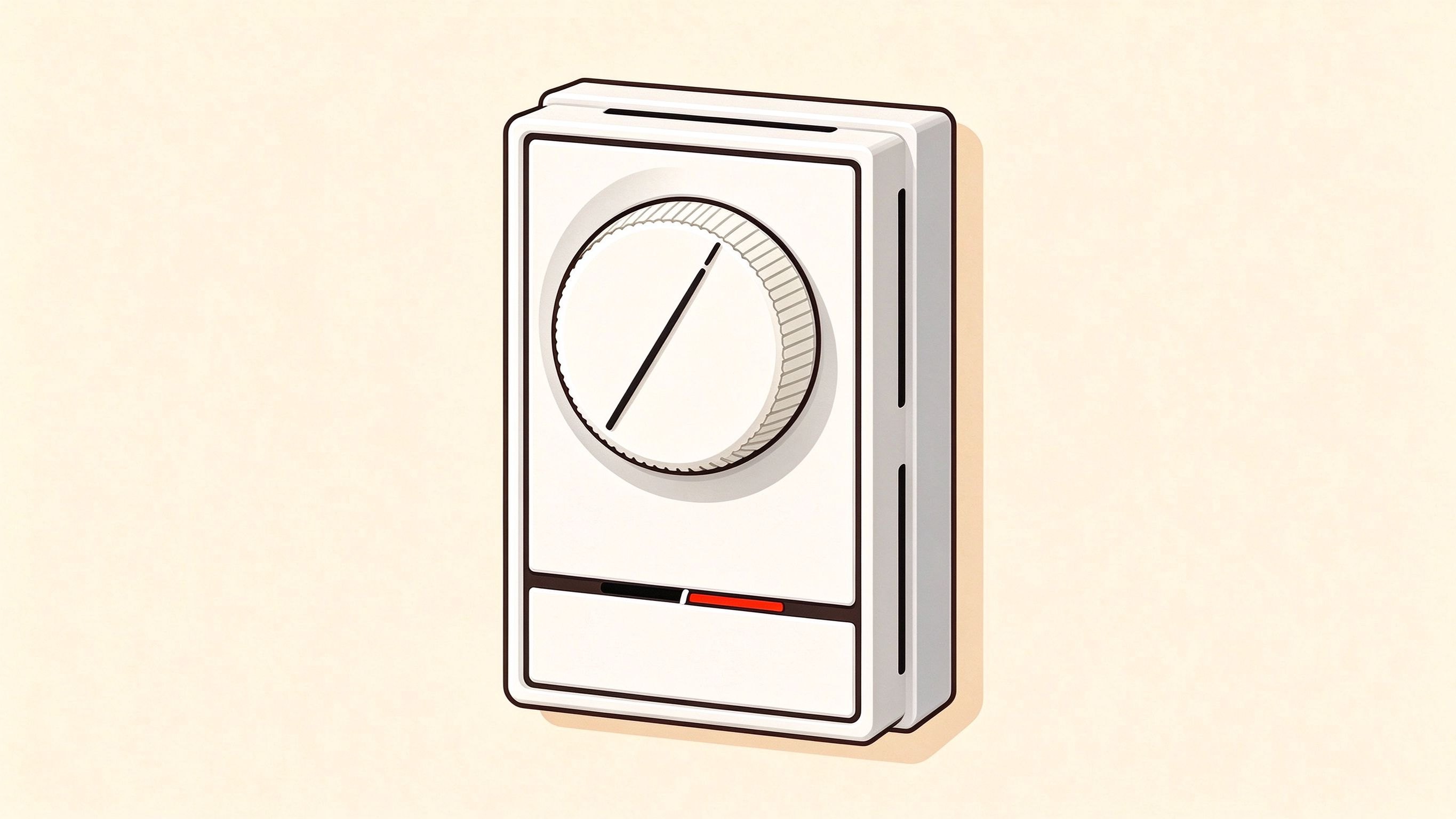 Room thermostat annotated picture vocabulary with labeled objects