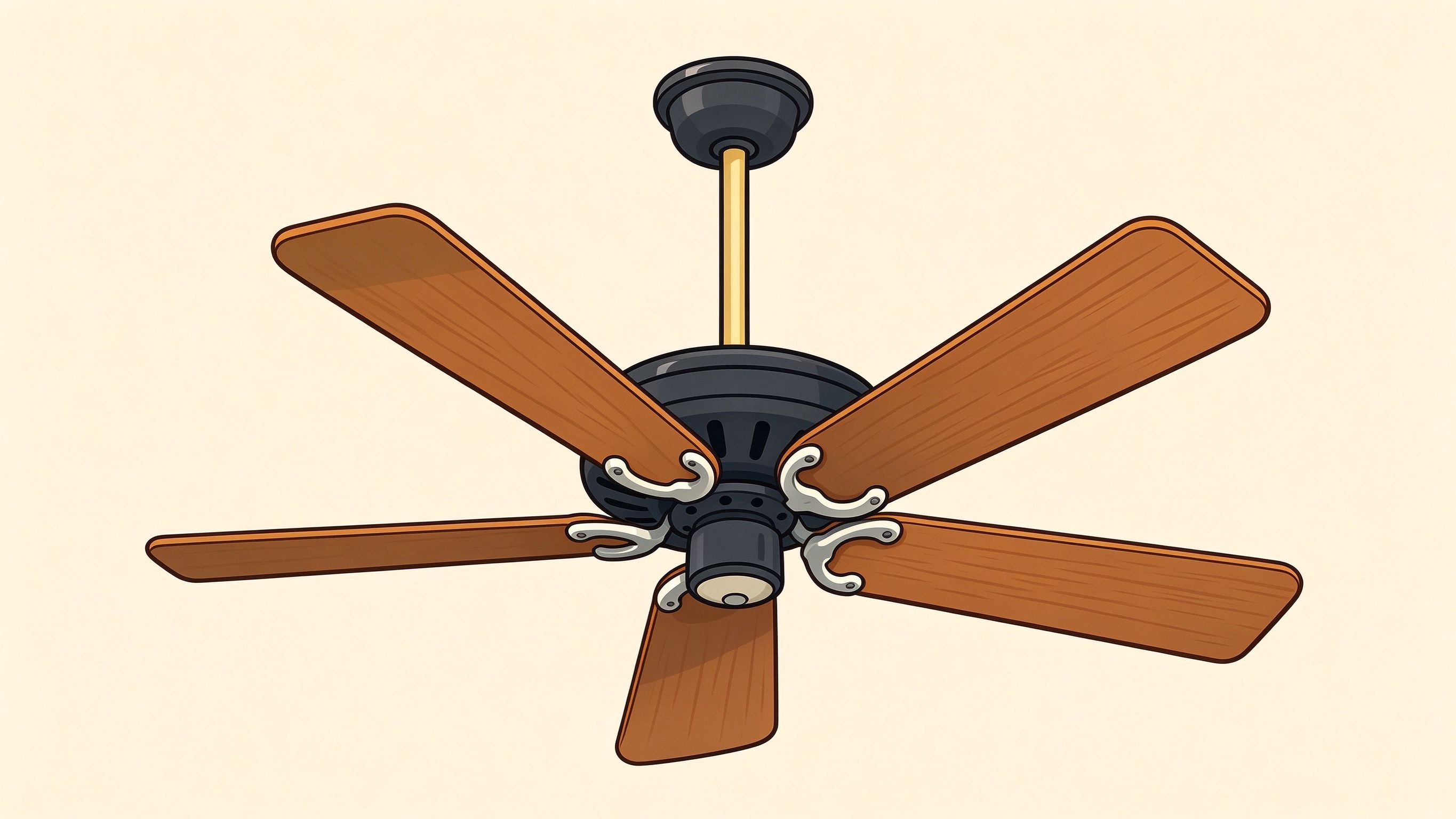 Ceiling fan annotated picture vocabulary with labeled objects