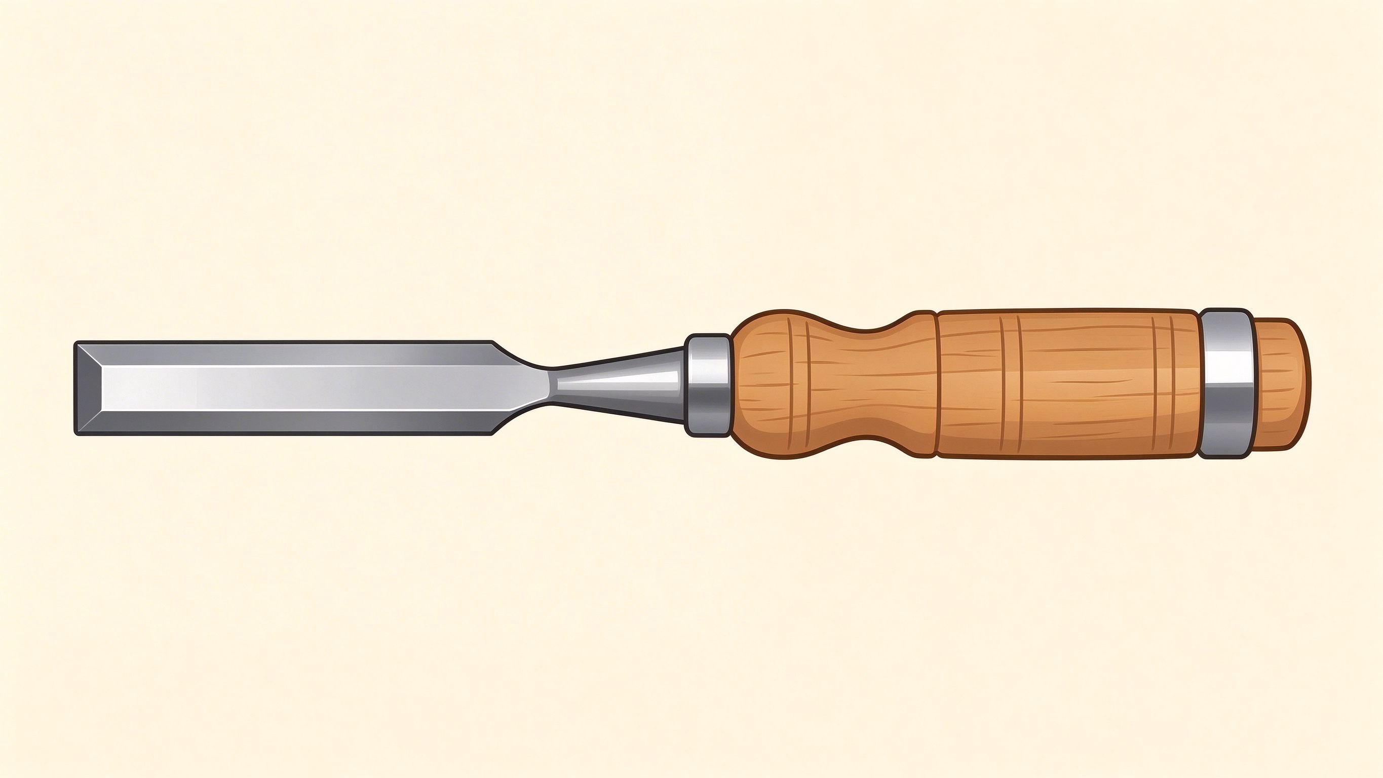 Wood chisel annotated picture vocabulary with labeled objects