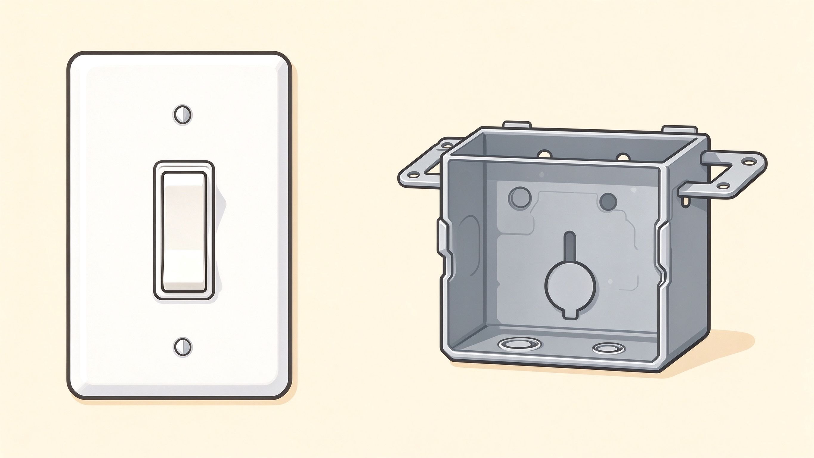 Switches and distribution panel annotated picture vocabulary with labeled objects