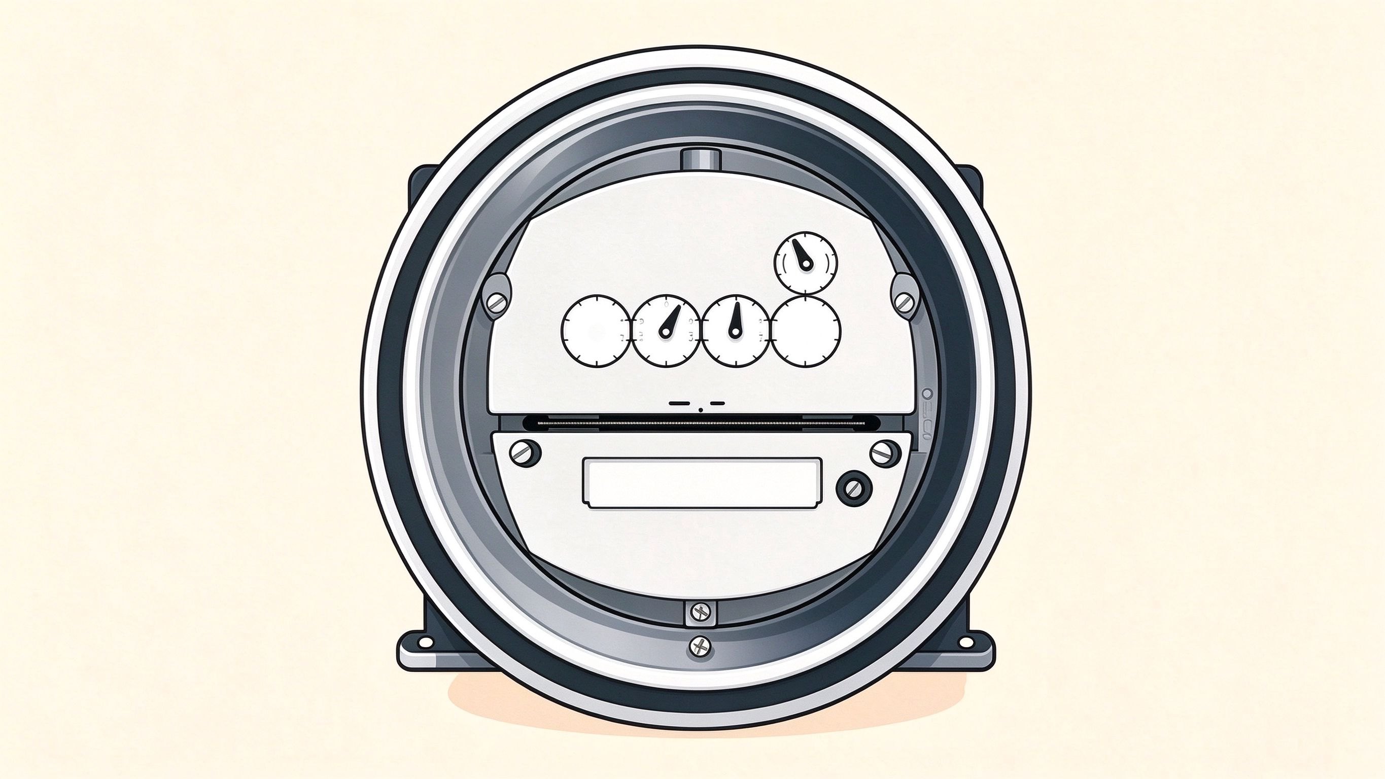 Electricity meter annotated picture vocabulary with labeled objects