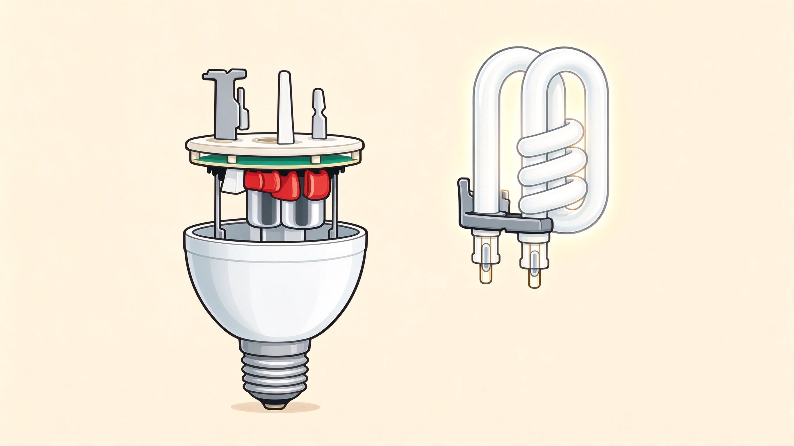 Energy-saving bulb annotated picture vocabulary with labeled objects