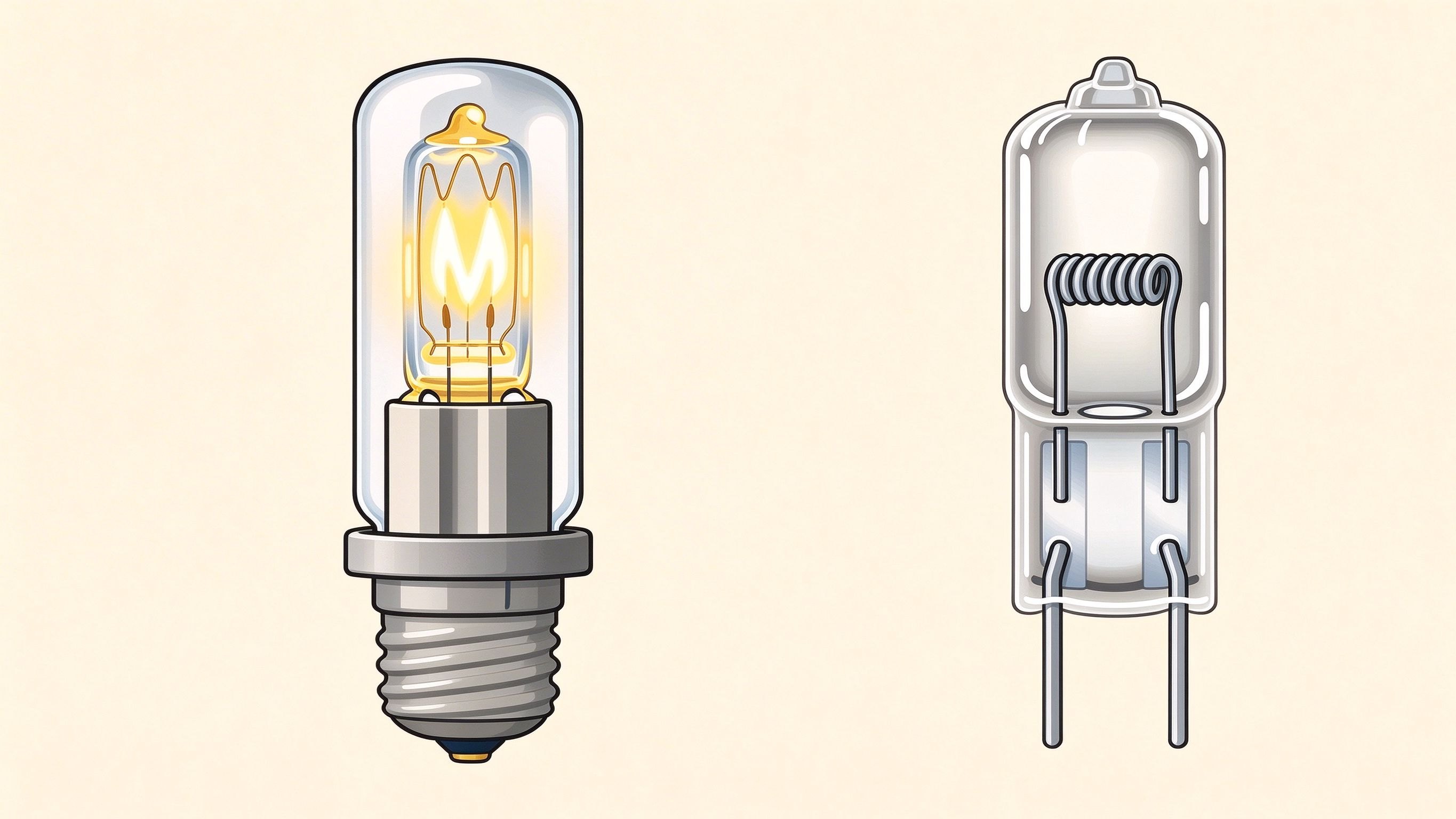 Halogen lamp annotated picture vocabulary with labeled objects